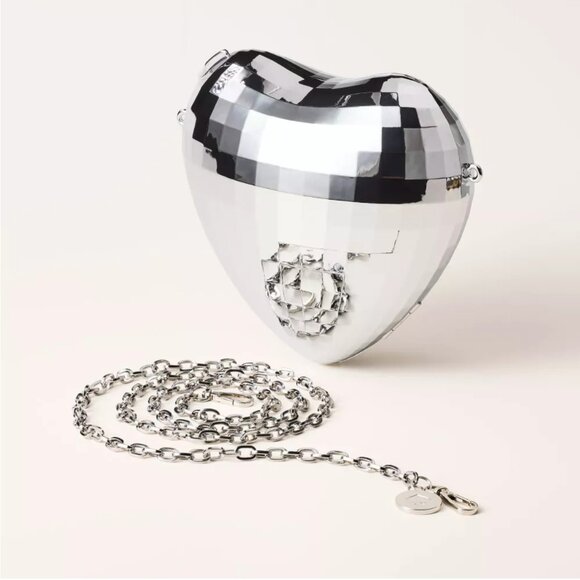 Disco Heart Crossbody Bag - kate spade new york x Target Silver NWT - Picture 4 of 5